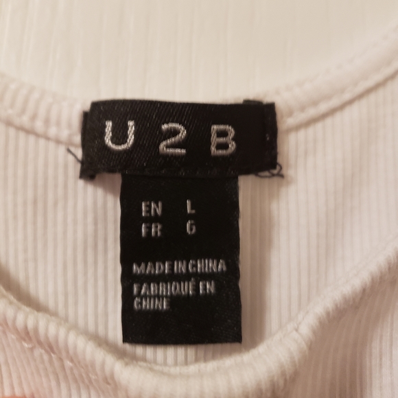 White button crop top size large - Picture 3 of 5